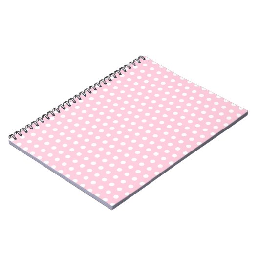 Pink en White Polka Dots Pattern. Notitieboek (Linkerzijde)