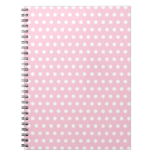 Pink en White Polka Dots Pattern. Notitieboek