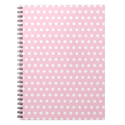 Pink en White Polka Dots Pattern. Notitieboek (Voorkant)