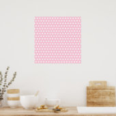 Pink en White Polka Dots Pattern. Poster (Keuken)