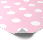 Pink en White Polka Dots Pattern. Poster (Hoek)