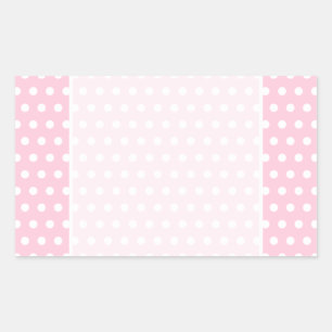 Pink en White Polka Dots Pattern. Rechthoekige Sticker