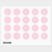 Pink en White Polka Dots Pattern. Ronde Sticker (Vel)