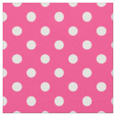 Pink en White Polka Dots Pattern Stof (Close Up)
