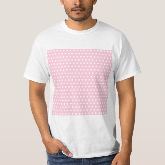 Pink en White Polka Dots Pattern. T-shirt (Voorkant)