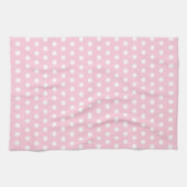 Pink en White Polka Dots Pattern. Theedoek (Horizontaal)