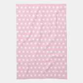 Pink en White Polka Dots Pattern. Theedoek (Verticaal)