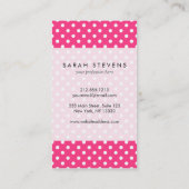 Pink en White Polka Dots Pattern Visitekaartje (Achterkant)