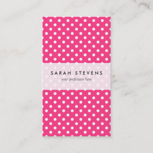 Pink en White Polka Dots Pattern Visitekaartje