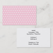 Pink en White Polka Dots Pattern. Visitekaartje (Voorkant / Achterkant)