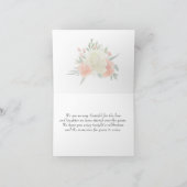 Pink en White Rose Floral Rustial Bedankkaart (Binnen)