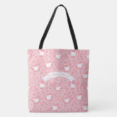Pink en White Swan Pattern Tote Bag (Voorkant)
