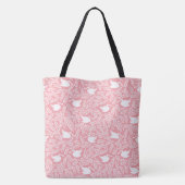Pink en White Swan Pattern Tote Bag (Achterkant)