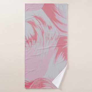 PINK EN WITTE ABSTRACTE SCHIJNEN BADHANDDOEK