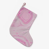 PINK EN WITTE ABSTRACTE SCHIJNEN KLEINE KERSTSOK (Voorkant (Hangend))