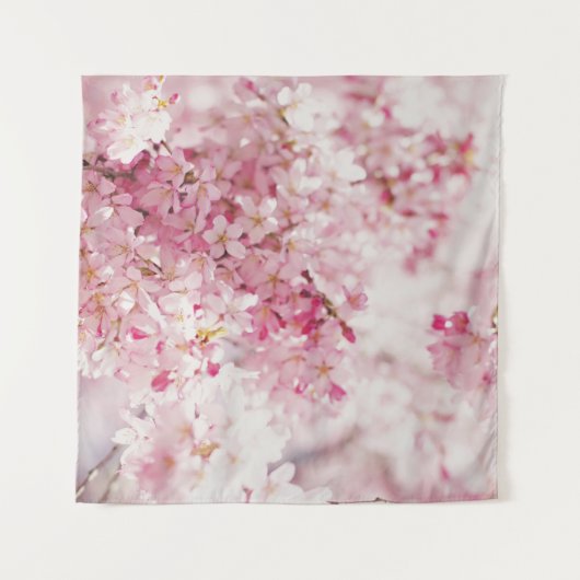 PINK EN WITTE CHERRY BLOSSOM WANDKLEED (Voorkant (horizontaal))