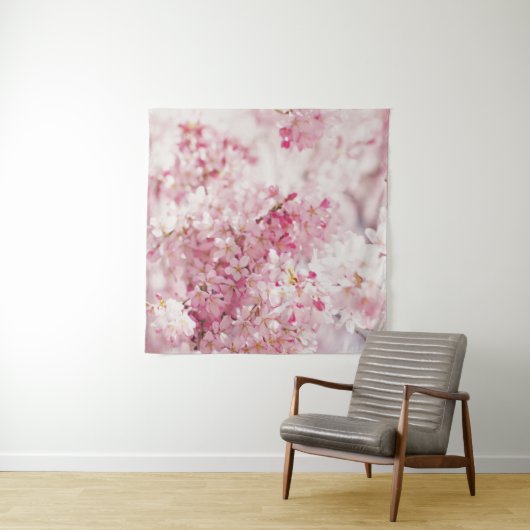 PINK EN WITTE CHERRY BLOSSOM WANDKLEED (In situ)