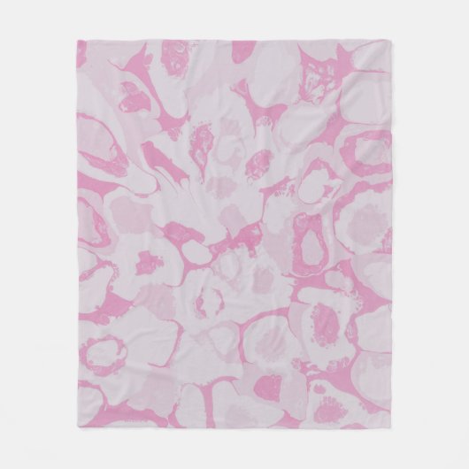 PINK EN WITTE TEXTIEL FLEECE DEKEN (Voorkant)