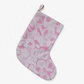 PINK EN WITTE TEXTIEL KLEINE KERSTSOK (Voorkant (Hangend))