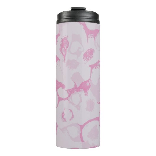 PINK EN WITTE TEXTIEL THERMOSBEKER (Voorkant)