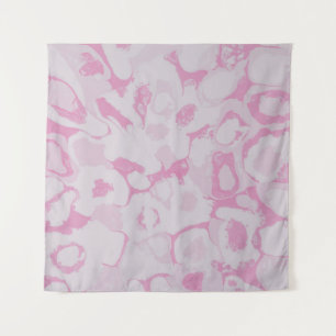 PINK EN WITTE TEXTIEL WANDKLEED