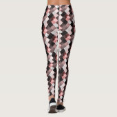 pink- en zwarte  patchwerktextiel vierkantjes leggings (Achterkant)
