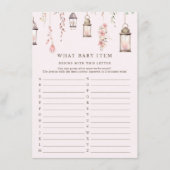 Pink Enchanted Wat Baby Item Baby shower Spel Informatiekaartje (Voorkant)