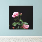 PINK ENGELS ROOS CANVAS PRINT (Insitu (Houten vloer))