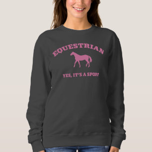 Pink Equestrian College Style Sweater Horse