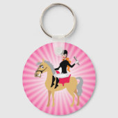 Pink Equestrian Girl Sleutelhanger (Voorkant)