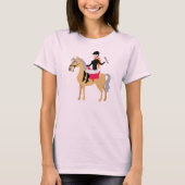 Pink Equestrian Girl T-shirt (Voorkant)