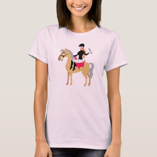 Pink Equestrian Girl T-shirt (Voorkant)