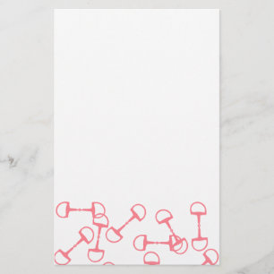Pink Equestrian Horse Bits Briefpapier