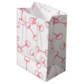 Pink Equestrian Horse Bits Medium Cadeauzakje (Voorkant Gekanteld)