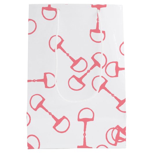 Pink Equestrian Horse Bits Medium Cadeauzakje (Achterkant)