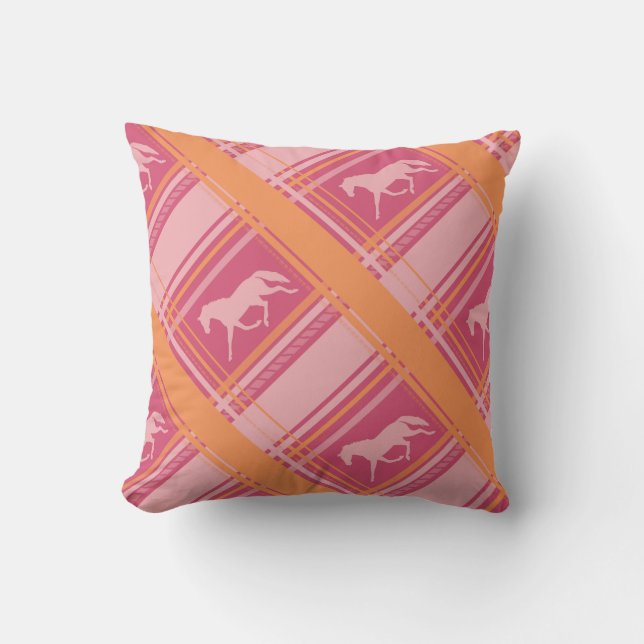 Pink Equestrian Pset Pony Pattern Kussen (Voorkant)