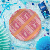 Pink Equestrian Pset Pony Pattern Papieren Bordje (Feest)