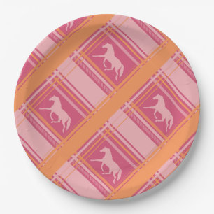Pink Equestrian Pset Pony Pattern Papieren Bordje