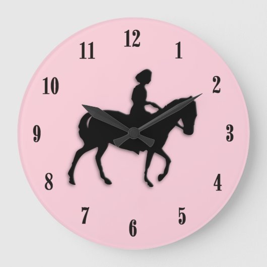 Pink Equestrian Wall klok (Voorkant)