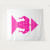 Pink Erawan Three Headed Elephant Lao / Laos Flag Wandkleed (Voorkant (horizontaal))