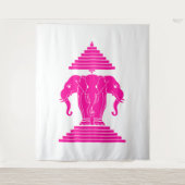 Pink Erawan Three Headed Elephant Lao / Laos Flag Wandkleed (Voorkant)