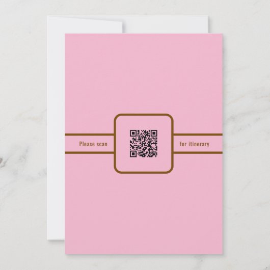 Pink Espresso Martini Bachelorette w/QR Code  Kaart (Achterkant)