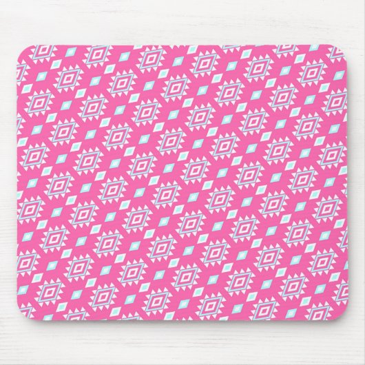 Pink Ethnic Pattern Mouse Pad Muismat (Voorkant)