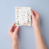 Pink & Eucalyptus Floral Gradual Party Flyer (Hand)