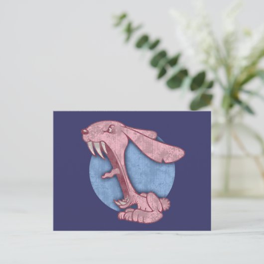 Pink Evil Bunny Briefkaart (Staand voorkant)