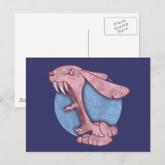 Pink Evil Bunny Briefkaart (Voorkant / Achterkant)