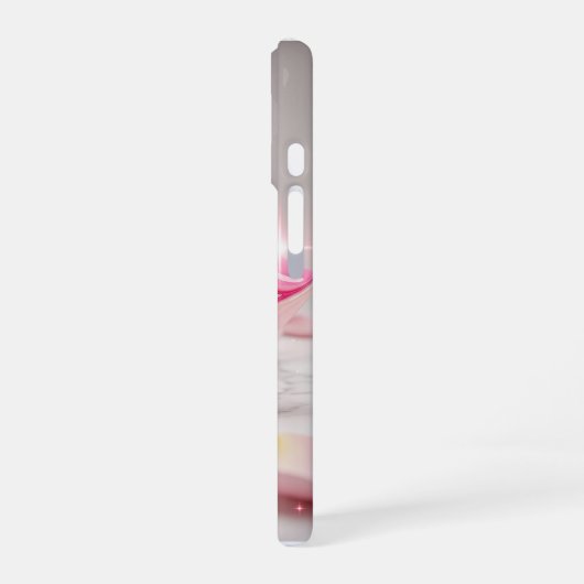 Pink Evil Eye Amulet on Marble Surface iPhone 16 Hoesje (Linkerkant)