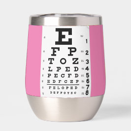 Pink Eye Chart thermische wijn tumbler