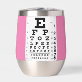 Pink Eye Chart thermische wijn tumbler (Voorkant)