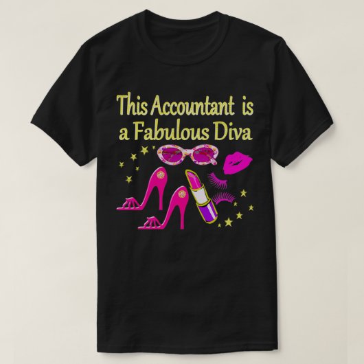 PINK FABULOUS ACCOUNTANT DIVA ONTWERP T-SHIRT (Design voorkant)